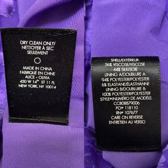 NWT SOS Alice + Olivia Dominica Wrap Top in Baroque Floral Electric Purple  XS - Picture 9 of 9